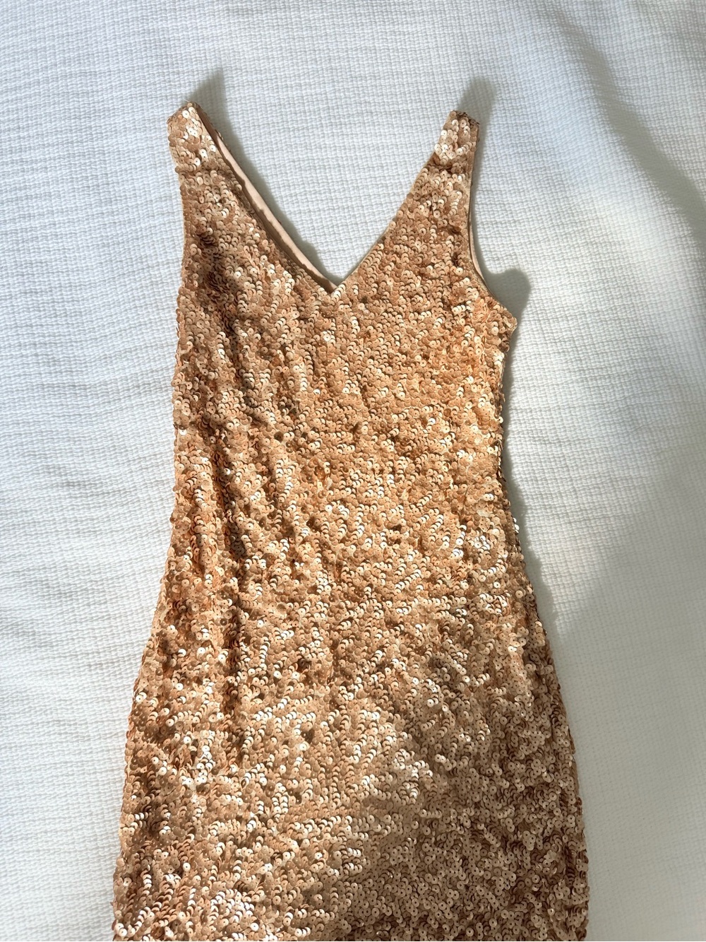Sleeveless Sequin Mini Dress in Champagne